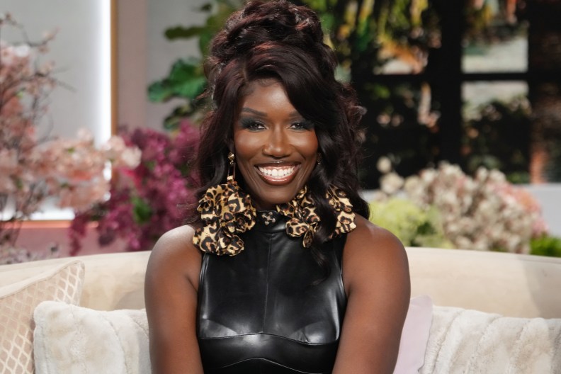 Bozoma Saint John in a black leather top on the Jennifer Hudson Show