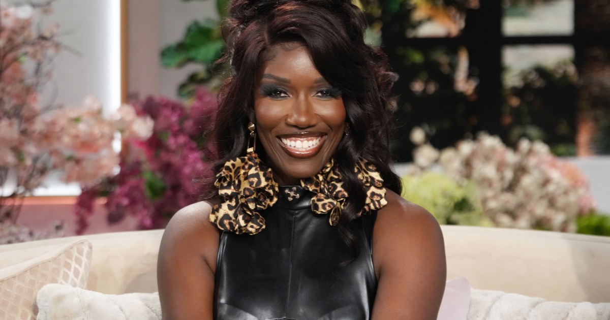 Bozoma Saint John in a black leather top on the Jennifer Hudson Show