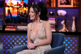 Aesha Scott in a champagne jumpsuit on Watch What Happens Live
