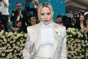 Madonna Dazzles in Sheer Pink Lace Nightgown Ensemble