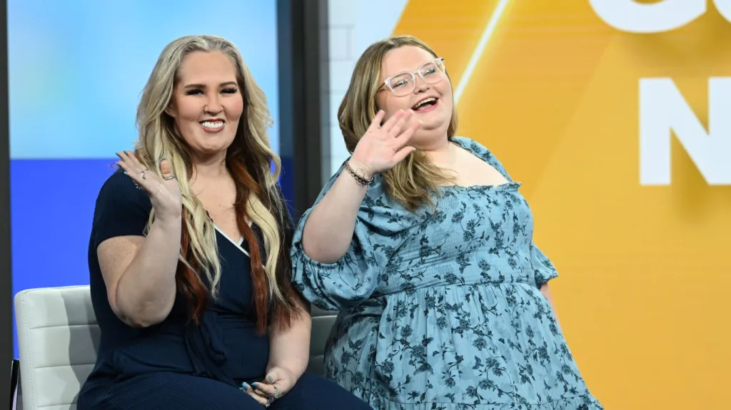 Mama June and Honey Boo Boo waving on the set of Good Day New York
