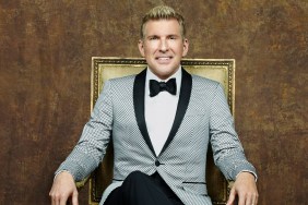Todd Chrisley in a grey suit sitting in a gold chair for Chrisley Knows Best Season 4