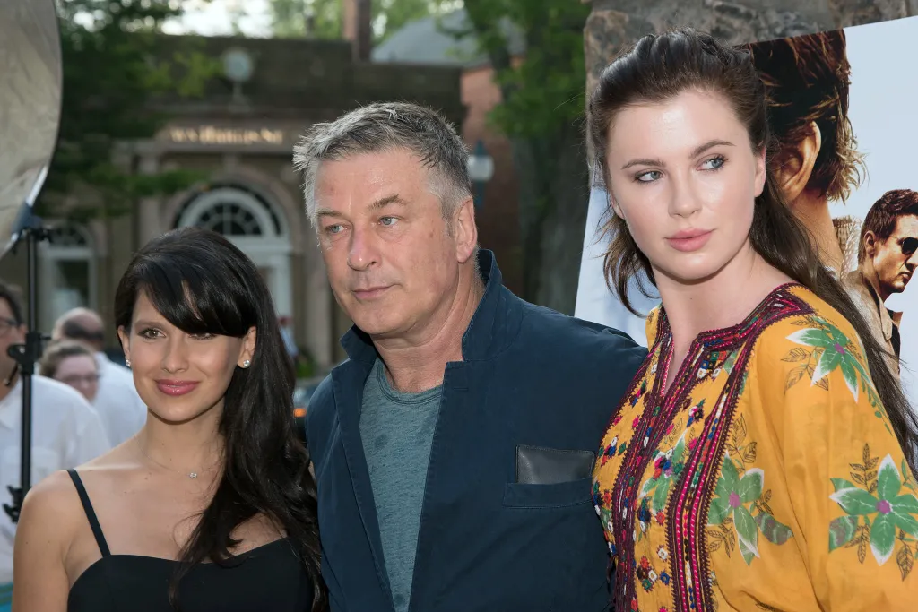 Ireland Baldwin with dad Alec and Hilaria