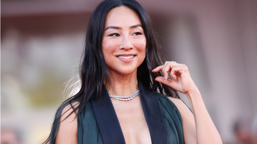 Greta Lee Wears Daring Plunging Neckline Dress & Fans Can't Stop Talking