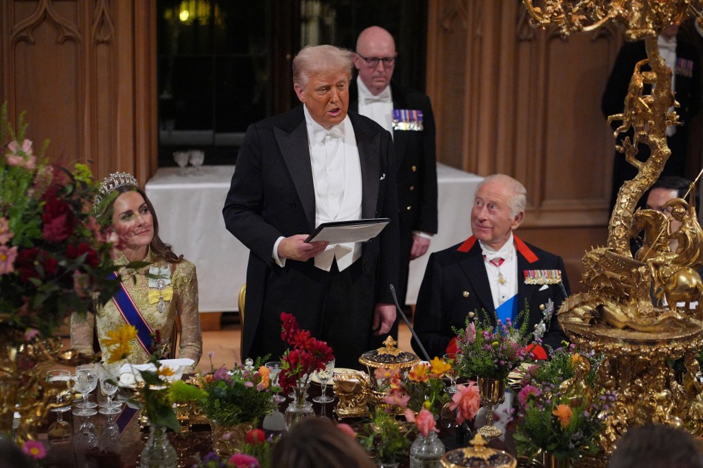 Kate Middleton and King Charles with guests
