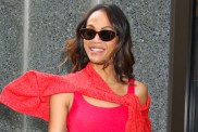 Zoe Saldaña Steals the Spotlight With Red Polka Dot Dress