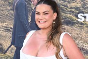 Brittany Cartwright Stuns in Daring Neckline Pink Mini-Dress