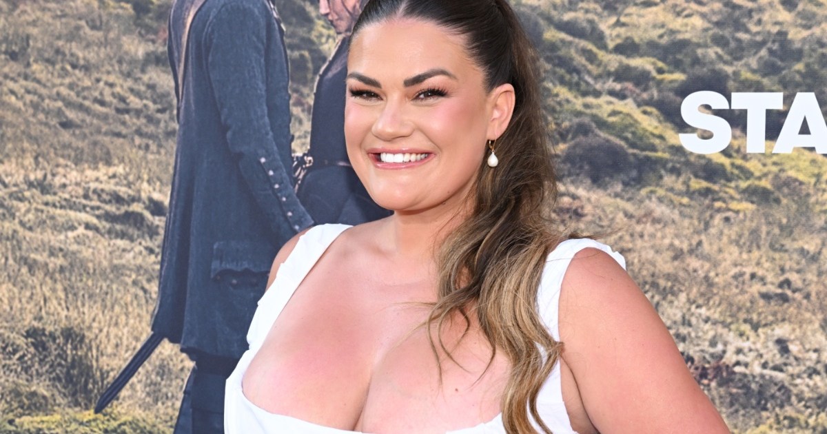 Brittany Cartwright Stuns in Daring Neckline Pink Mini-Dress