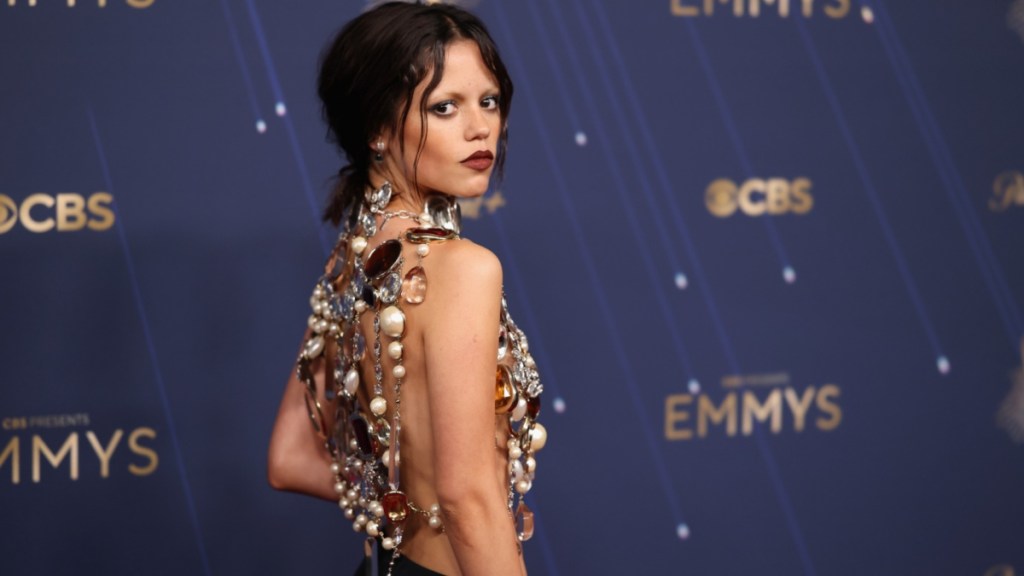 Jenna Ortega Wears Just Jewels as a Top at the Emmys