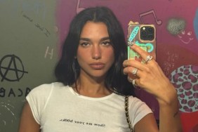 Dua Lipa Stuns in Bold Neckline Tassel Gown in NYC