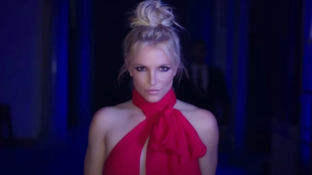 Britney Spears Dances in Off-Shoulder Red Mini Dress in New Video