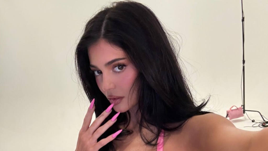 Kylie Jenner in Pink Latex Bra Has Everyone Doing a Double Take