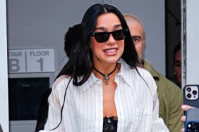 Dua Lipa’s Unbuttoned Shirt With Lace Bra Look Is Everything