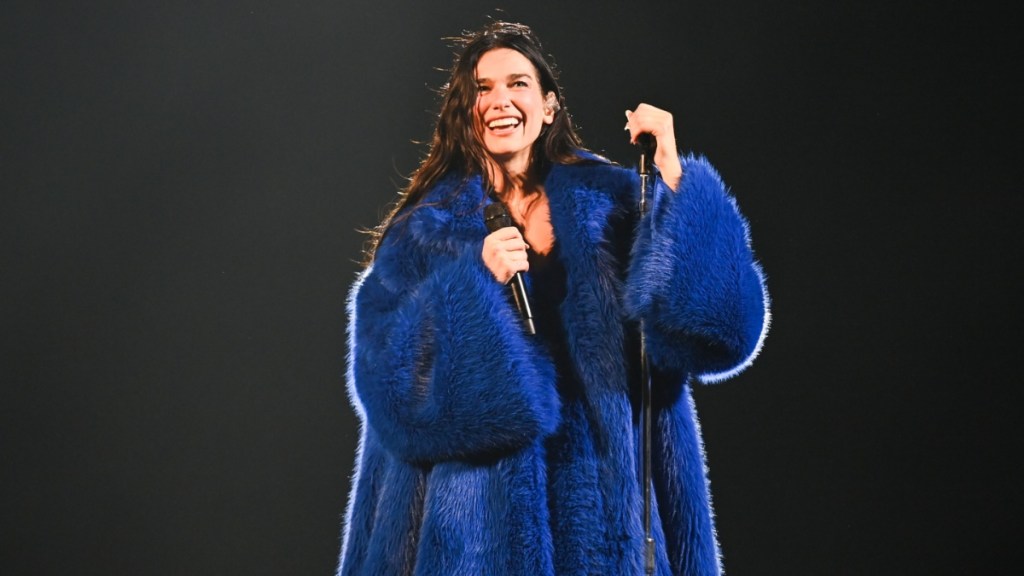 Dua Lipa Wearing Blue Sequin Dress Deserves a Second Glance