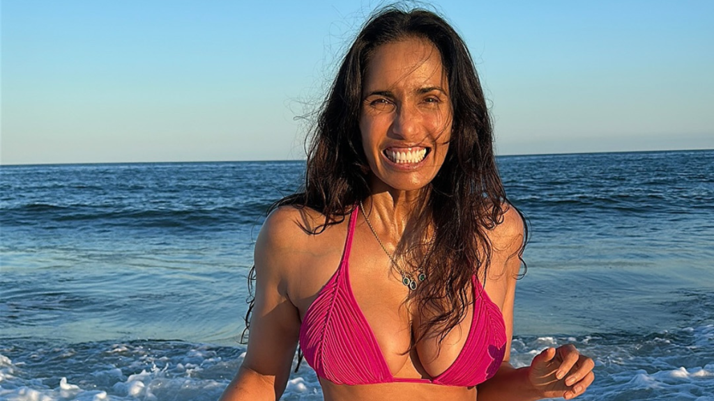 Padma Lakshmi birthday pink bikini