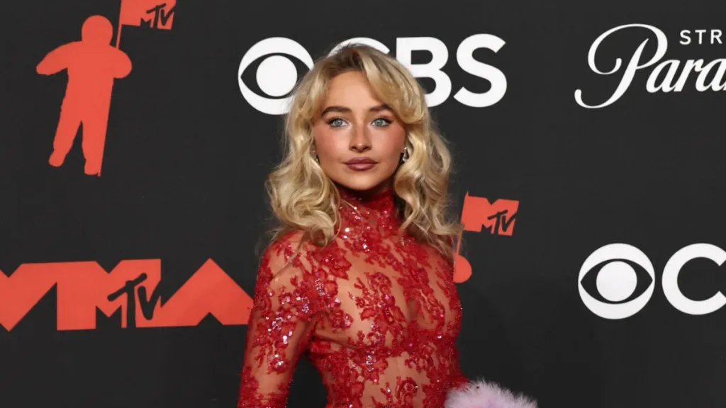 Sabrina Carpenter Turns Up the Heat in Sheer Red Dress at VMAs