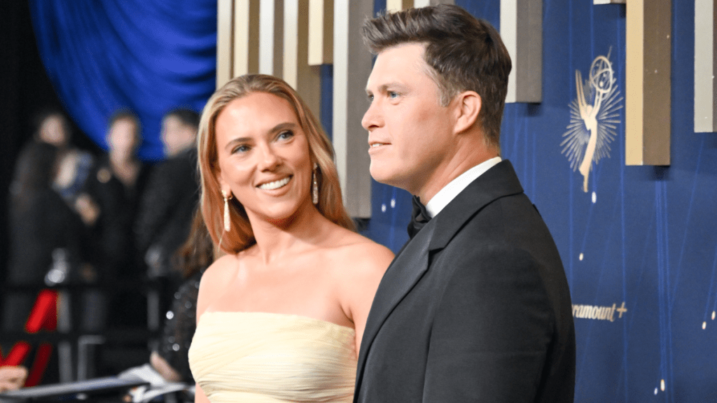 Scarlett Johansson Colin Jost Emmys 2025 video