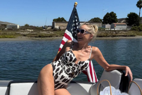 Sharon Stone Swimsuit boat