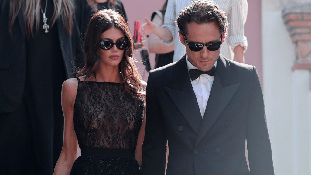 Kaia Gerber and Lewis Pullman depart from Hotel Excelsior during the 82nd Venice International Film Festival on September 01, 2025 in Venice, Italy.Kaia Gerber and Lewis Pullman depart from Hotel Excelsior during the 82nd Venice International Film Festival on September 01, 2025 in Venice, Italy.