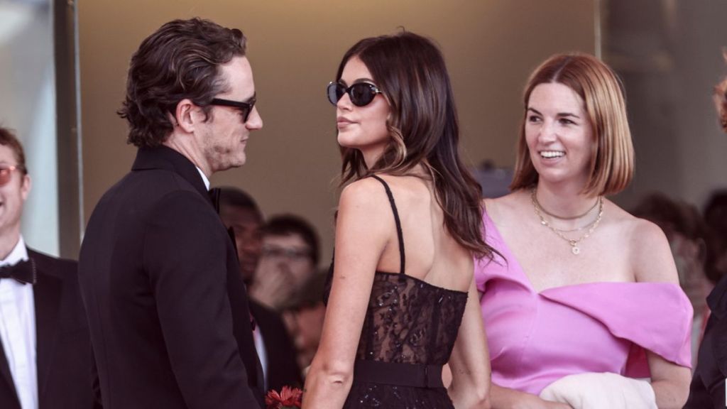 Kaia Gerber and Lewis Pullman attend "The Testament Of Ann Lee" red carpet during the 82nd Venice International Film Festival on September 01, 2025 in Venice, Italy.