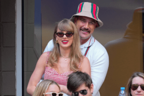 Taylor Swift and Travis Kelce are seen during the 2024 US Open Tennis Championships on September 08, 2024 in New York City.