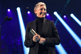2021 PEOPLE'S CHOICE AWARDS: Ellen DeGeneres accepts The Daytime Talk Show of 2021 award for ‘The Ellen DeGeneres Show’ on stage during the 2021 People's Choice Awards held at Barker Hangar on December 7, 2021 in Santa Monica, California.