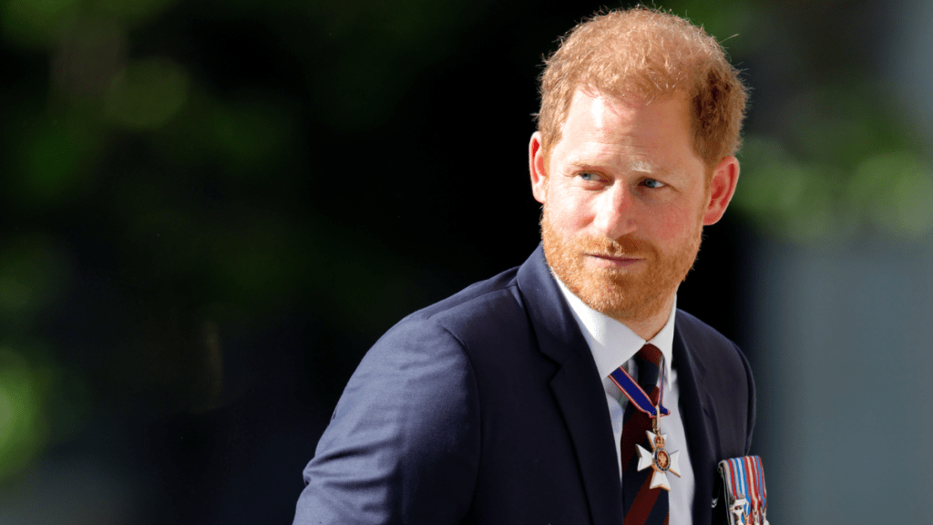 Prince Harry, Duke of Sussex (wearing a Household Division regimental tie) attends The Invictus Games Foundation 10th Anniversary Service at St Paul's Cathedral on May 8, 2024 in London, England.