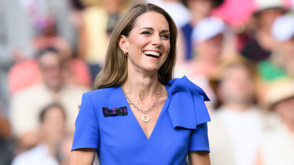 Catherine, Princess of Wales attends day fourteen of the Wimbledon Tennis Championships at the All England Lawn Tennis and Croquet Club on July 13, 2025 in London, England.