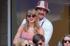 Taylor Swift and Travis Kelce are seen during the 2024 US Open Tennis Championships on September 08, 2024 in New York City.