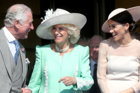 (L-R) Prince Charles, Prince of Wales, Camilla, Duchess of Cornwall and Meghan, Duchess of Sussex attend The Prince of Wales' 70th Birthday Patronage Celebration held at Buckingham Palace on May 22, 2018 in London, England.