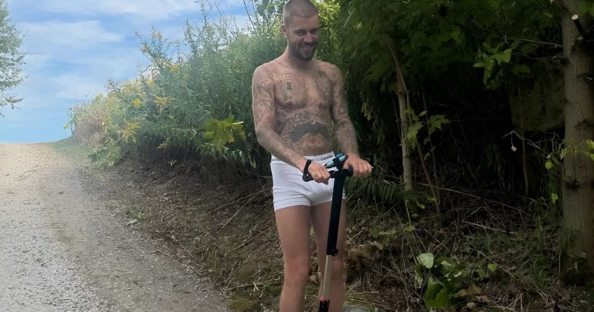 Justin Bieber Wears Only Briefs While Riding on a Segway