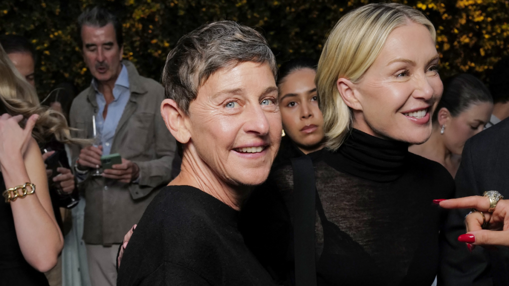 Ellen Degeneres dark hair in Paris