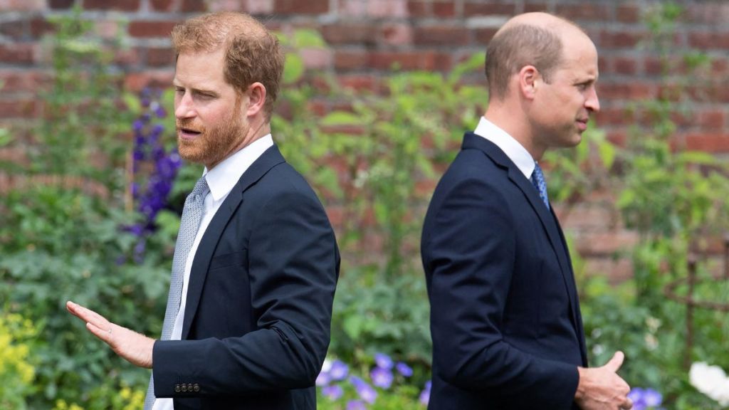 Britain's Prince Harry, Duke of Sussex (L) and Britain's Prince William, Duke of Cambridge attend the unveiling of a statue of their mother, Princess Diana at The Sunken Garden in Kensington Palace, London on July 1, 2021, which would have been her 60th birthday