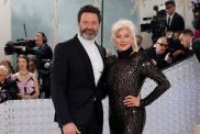 Hugh Jackman and Deborra-Lee Furness attend the 2023 Costume Institute Benefit celebrating "Karl Lagerfeld: A Line of Beauty" at Metropolitan Museum of Art on May 01, 2023 in New York City