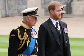 King Charles III and Prince Harry, Duke of Sussex inside Windsor Castle on September 19, 2022 in Windsor, England.