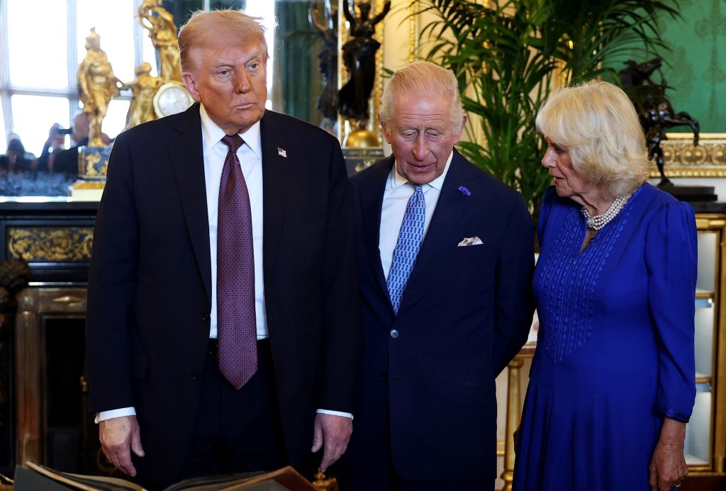 King Charles with his wife Camilla and the POTUS