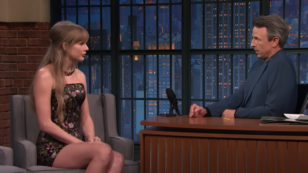 Taylor Swift Turns Heads Floral Corset Outfit For Seth Meyers