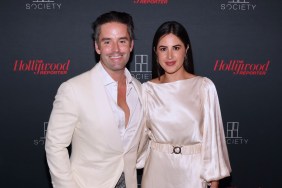 Michelle Saniei and Jesse Lally wearing white at a Hollywood Reporter event