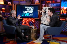 John Mayer sticking his hand through a glory hole on Watch What Happens Live with Andy Cohen