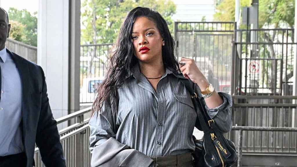 Rihanna Keeps It Casual in Oversized Shirt Dress & Boots
