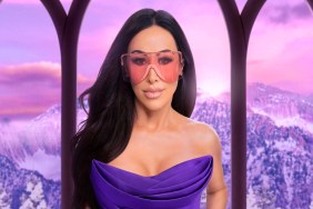 Angie Katsanevas in a purple dress for Real Housewives of Salt Lake City Season 6