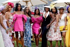 The cast of The Real Housewives of Potomac at Preakness