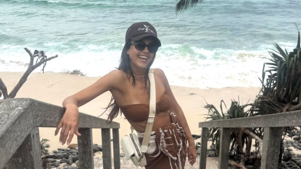 Jessica Alba Turns Heads in Brown Bikini Top