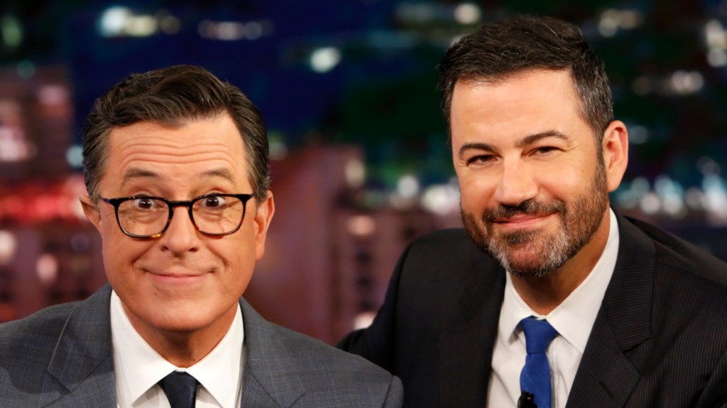 Internet Reacts to Jimmy Kimmel Posing With Seth Meyers & Stephen Colbert
