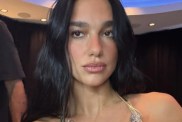 Dua Lipa Rocks Disco-Inspired Look in Sequined Bodysuit