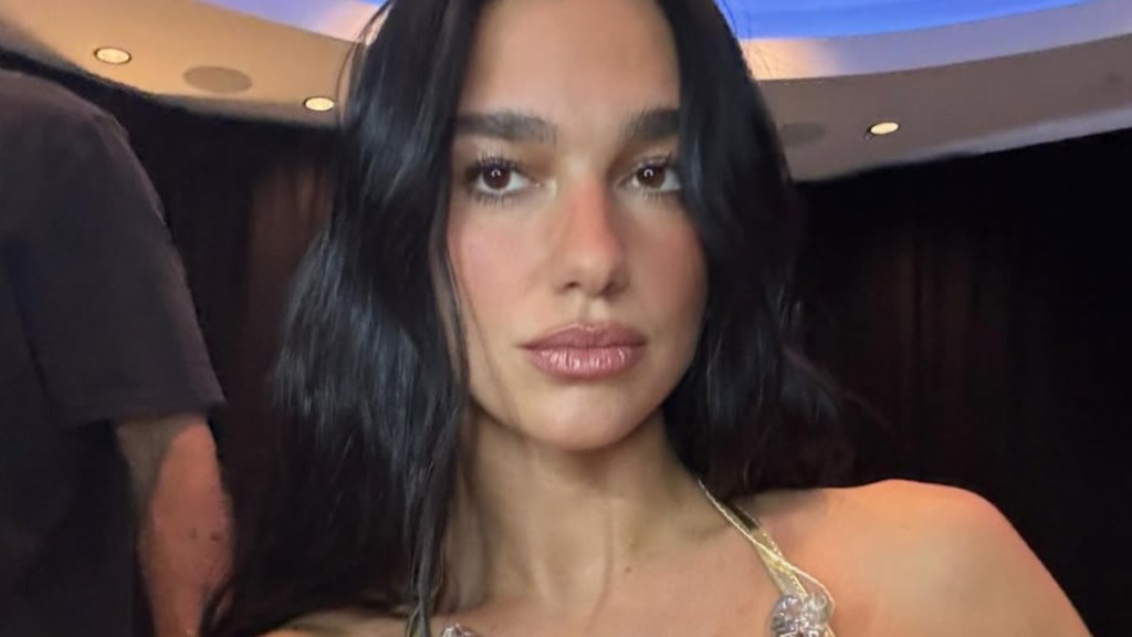 Dua Lipa Rocks Disco-Inspired Look in Sequined Bodysuit