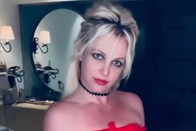 Britney Spears Twirls in Pink Mini-Dress With Daring Neckline