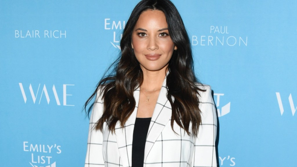 Olivia Munn Wows in Sleek White Suit Complimented by Bralette
