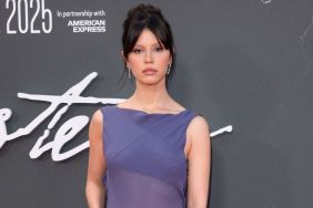 Mia Goth Wows in Bold Purple Sheer Dress