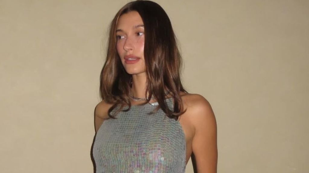 Hailey Bieber's Top Evokes All the Sparkle of a Shiny Disco Ball